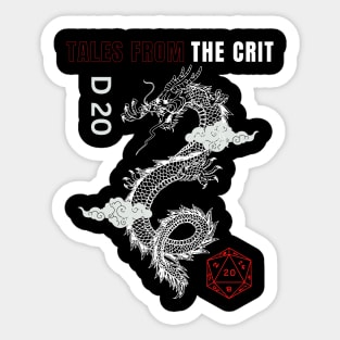 Tales from the Crit - D20 Dragon and Dice Sticker